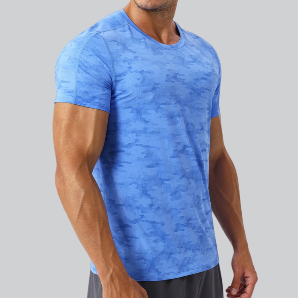 Sports Equipment Gym - メンズラウンドネック Tシャツ スポーツウェア 夏 ランニング 伸縮性のある半袖