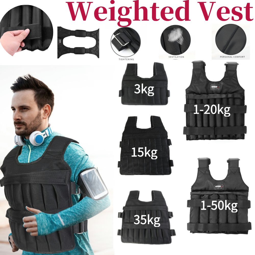Sports Equipment Club - 3/15/35kg ワークアウトウェイトジャケット 調節可能なエクササイズベスト ランニングトレーニング ワークアウト ジョギング