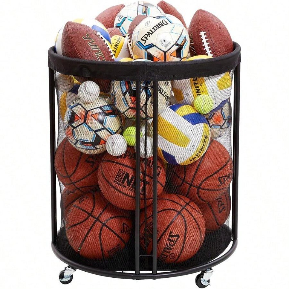 頑丈なボール収納カート（サッカー、バスケットボール、バレーボ - Sports Equipment Gym のレビューと価格