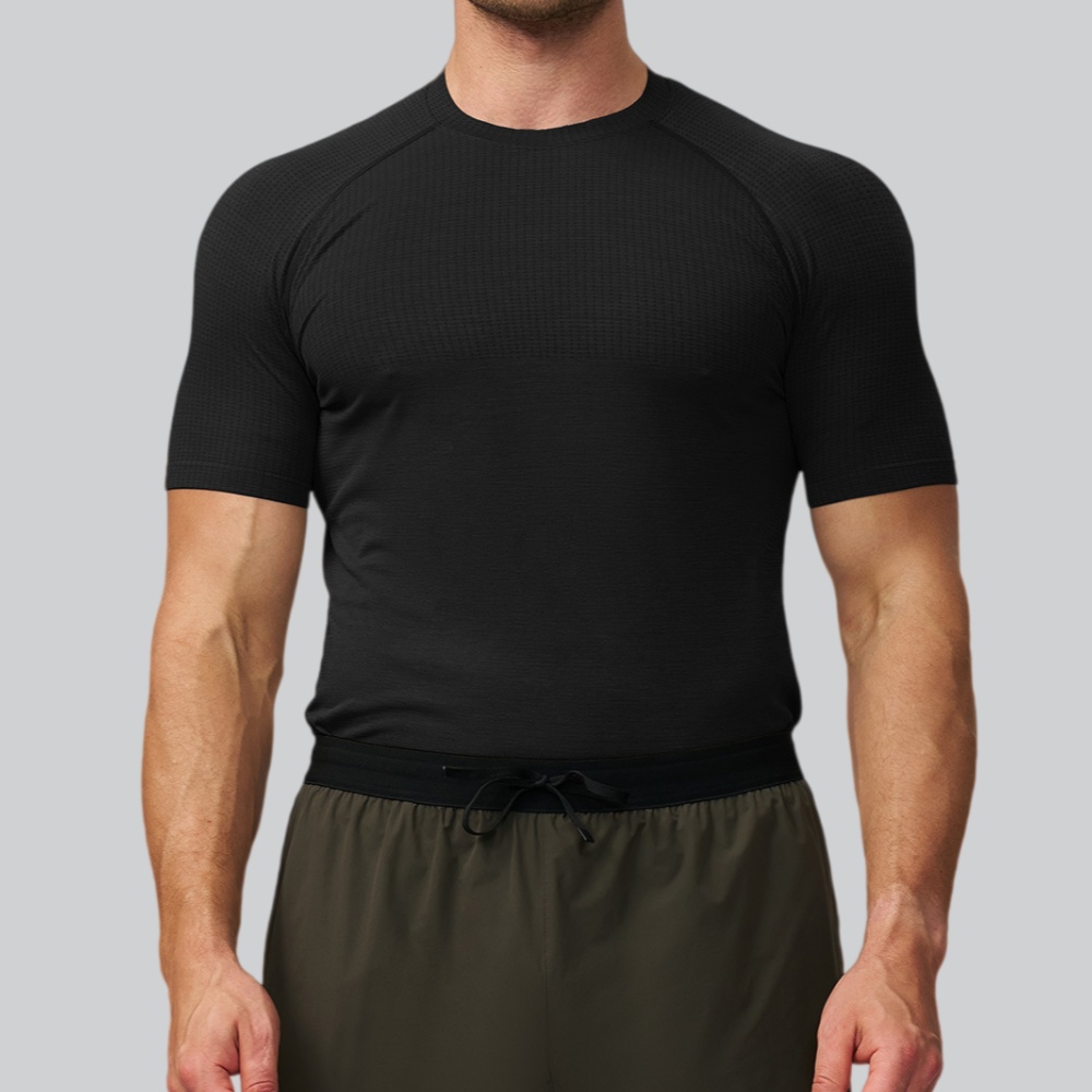 メンズソリッドカラースポーツ Tシャツジムワークアウト速乾半 - Sports Equipment Gym のレビューと価格