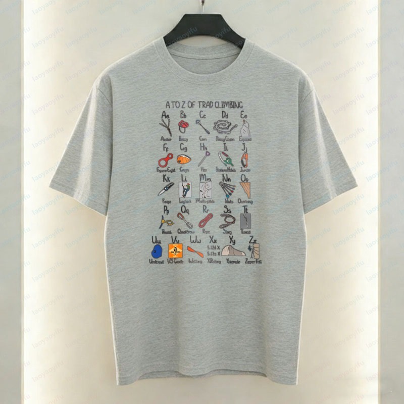 クライミングギア アルファベット メンズ Tシャツ A to - Sports Equipment A To Z のレビューと価格